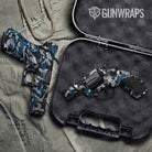 Erratic Blue Tiger Camo Pistol & Revolver Gun Skin Vinyl Wrap