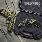 Erratic Yellow Tiger Camo Pistol & Revolver Gun Skin Vinyl Wrap