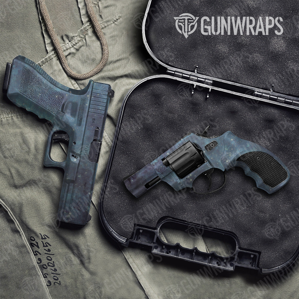 Galaxy Blue Nebula Pistol & Revolver Gun Skin Vinyl Wrap