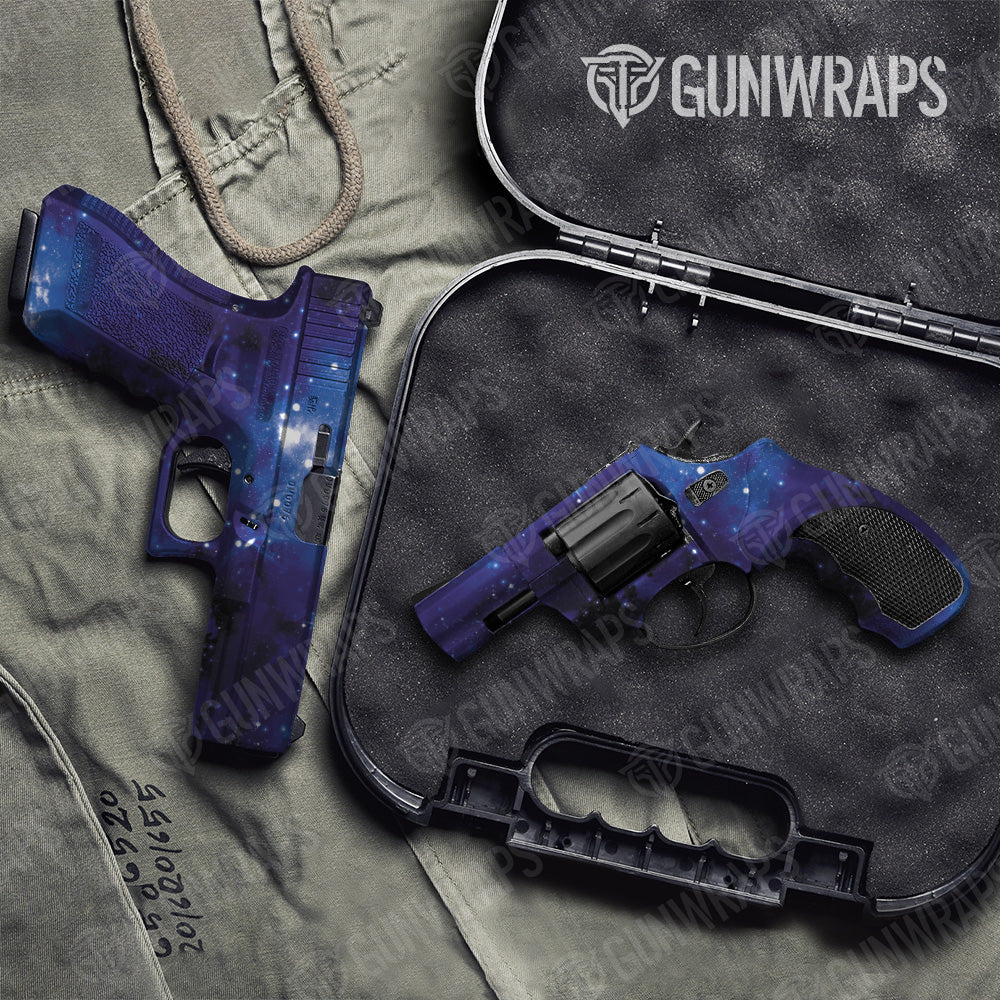 Galaxy Blue Pistol & Revolver Gun Skin Vinyl Wrap
