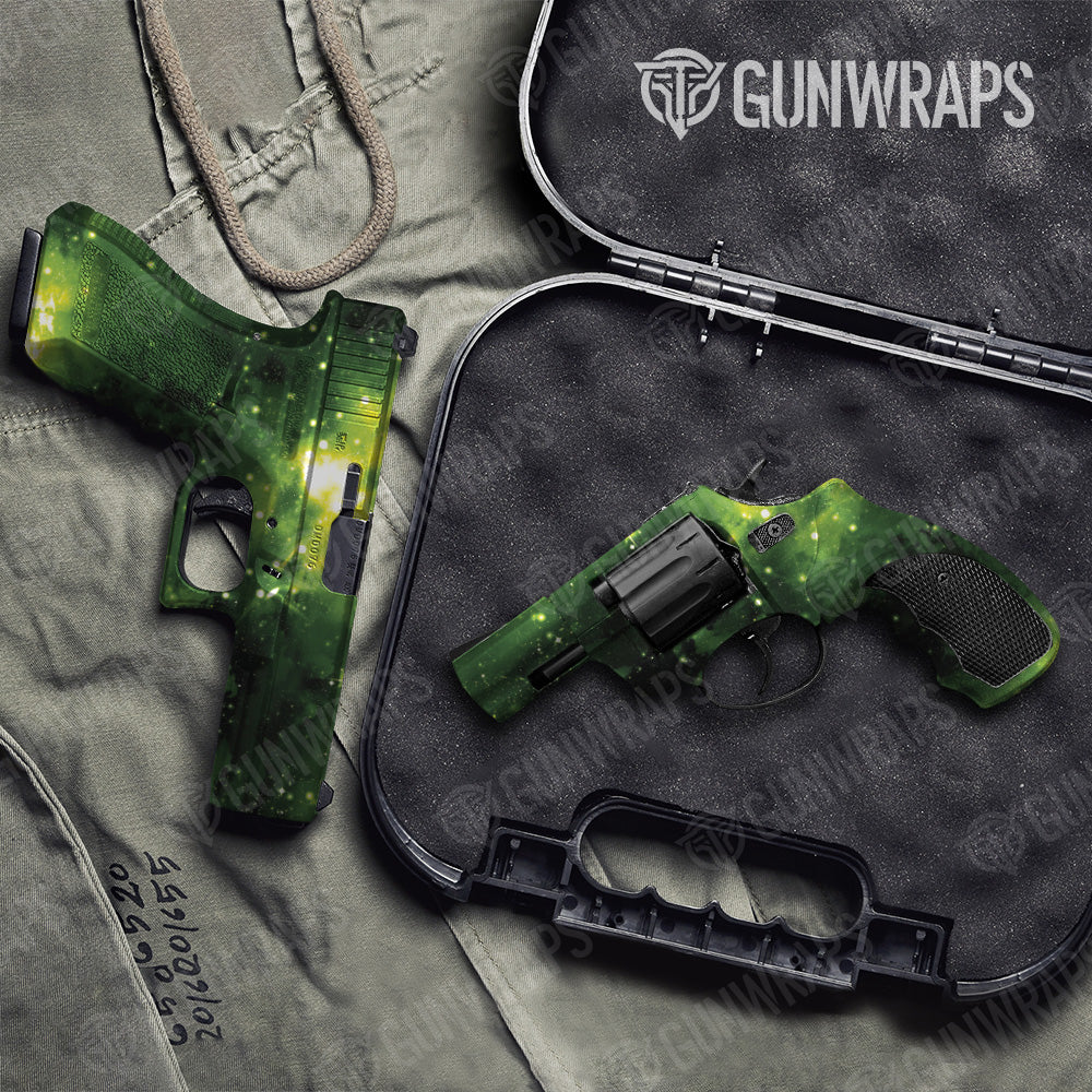 Galaxy Green Pistol & Revolver Gun Skin Vinyl Wrap