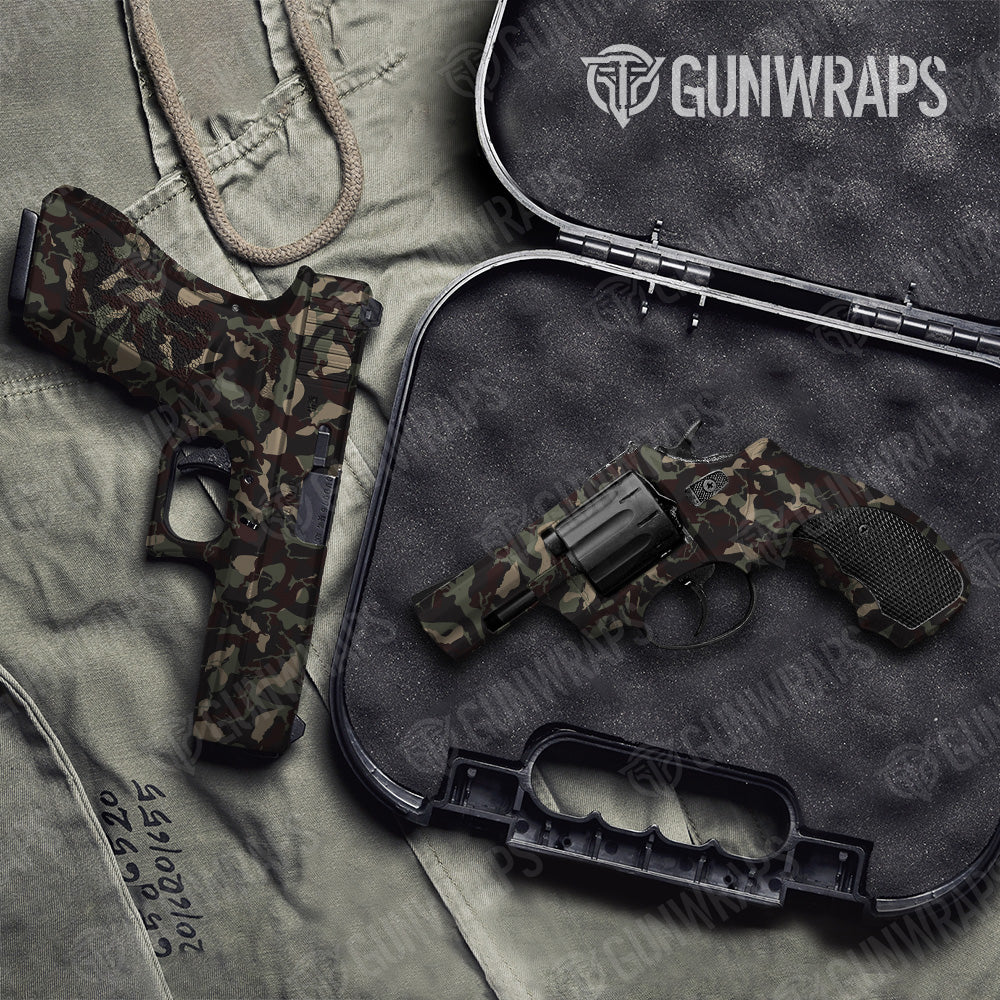 Ragged Militant Blood Camo Pistol & Revolver Gun Skin Vinyl Wrap