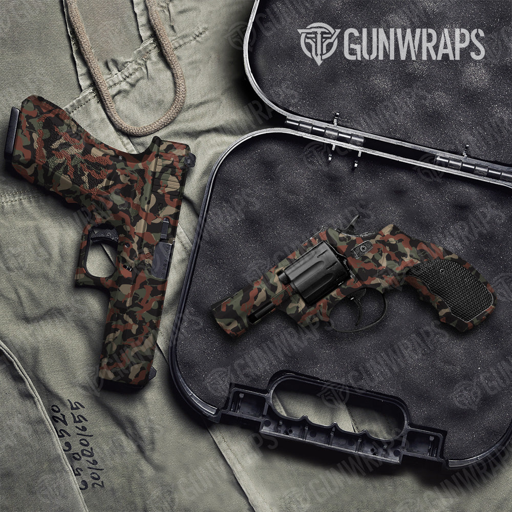 Ragged Militant Copper Camo Pistol & Revolver Gun Skin Vinyl Wrap