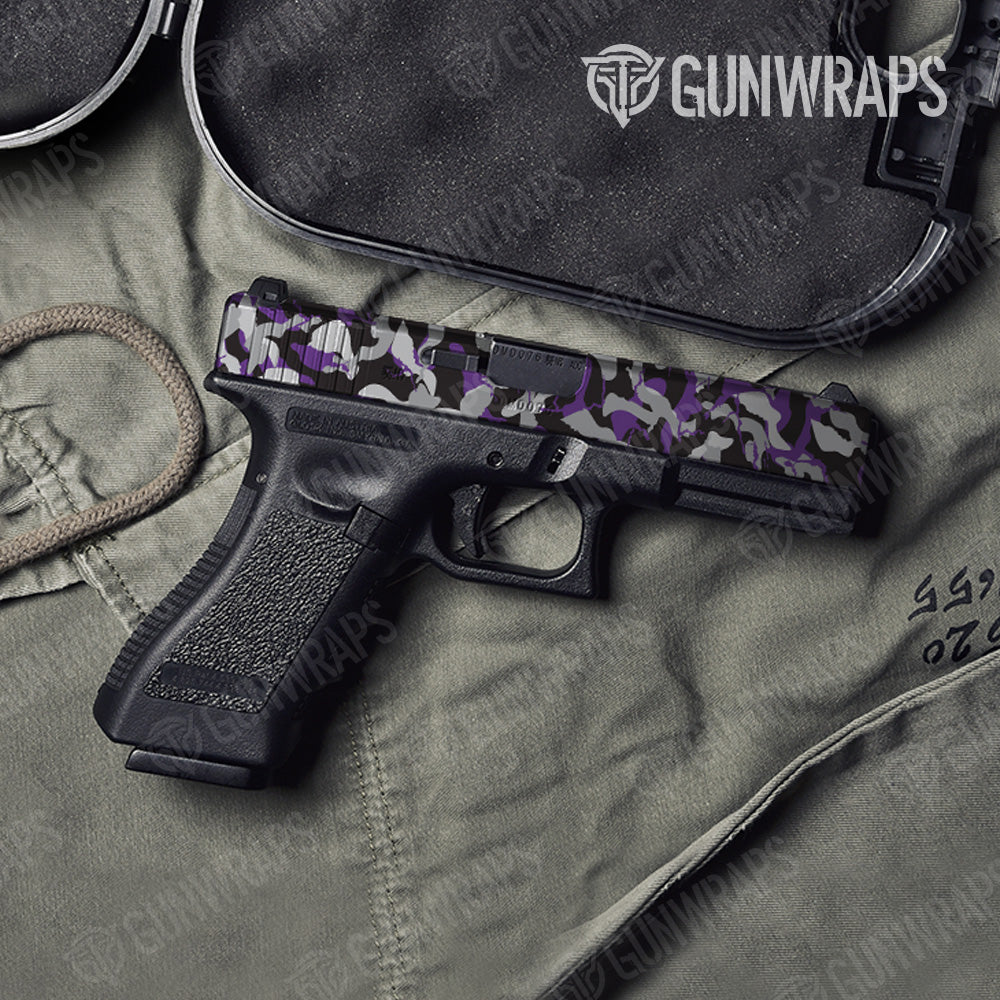 Ragged Purple Tiger Camo Pistol Slide Gun Skin Vinyl Wrap