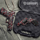 Ragged Red Tiger Camo Pistol & Revolver Gun Skin Vinyl Wrap