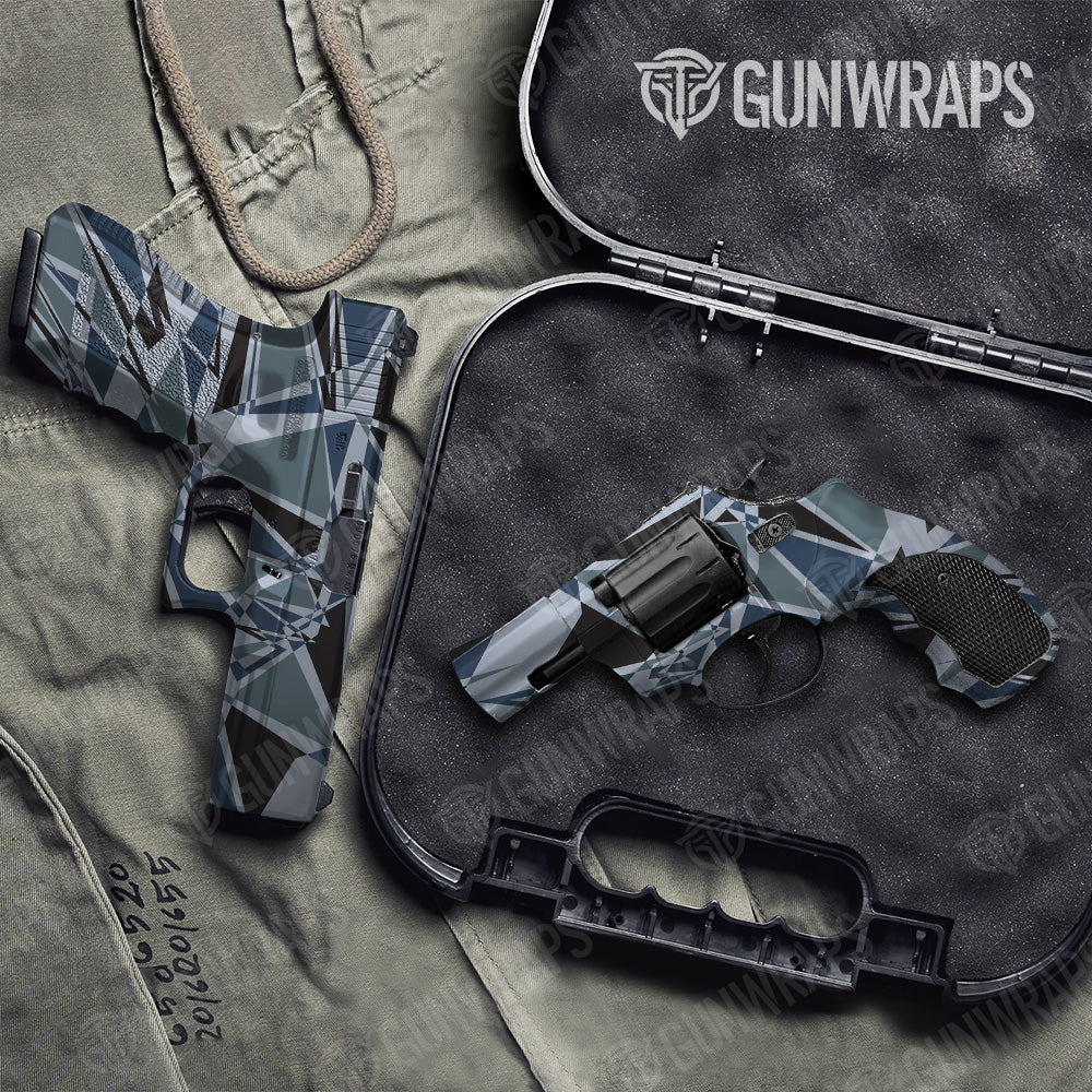 Sharp Navy Camo Pistol & Revolver Gun Skin Vinyl Wrap