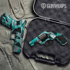 Sharp Tiffany Blue Tiger Camo Pistol & Revolver Gun Skin Vinyl Wrap