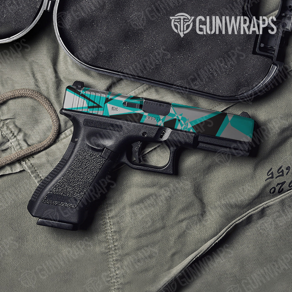 Sharp Tiffany Blue Tiger Camo Pistol Slide Gun Skin Vinyl Wrap