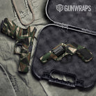 Sharp Woodland Camo Pistol & Revolver Gun Skin Vinyl Wrap