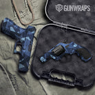 Shattered Blue Urban Night Camo Pistol & Revolver Gun Skin Vinyl Wrap