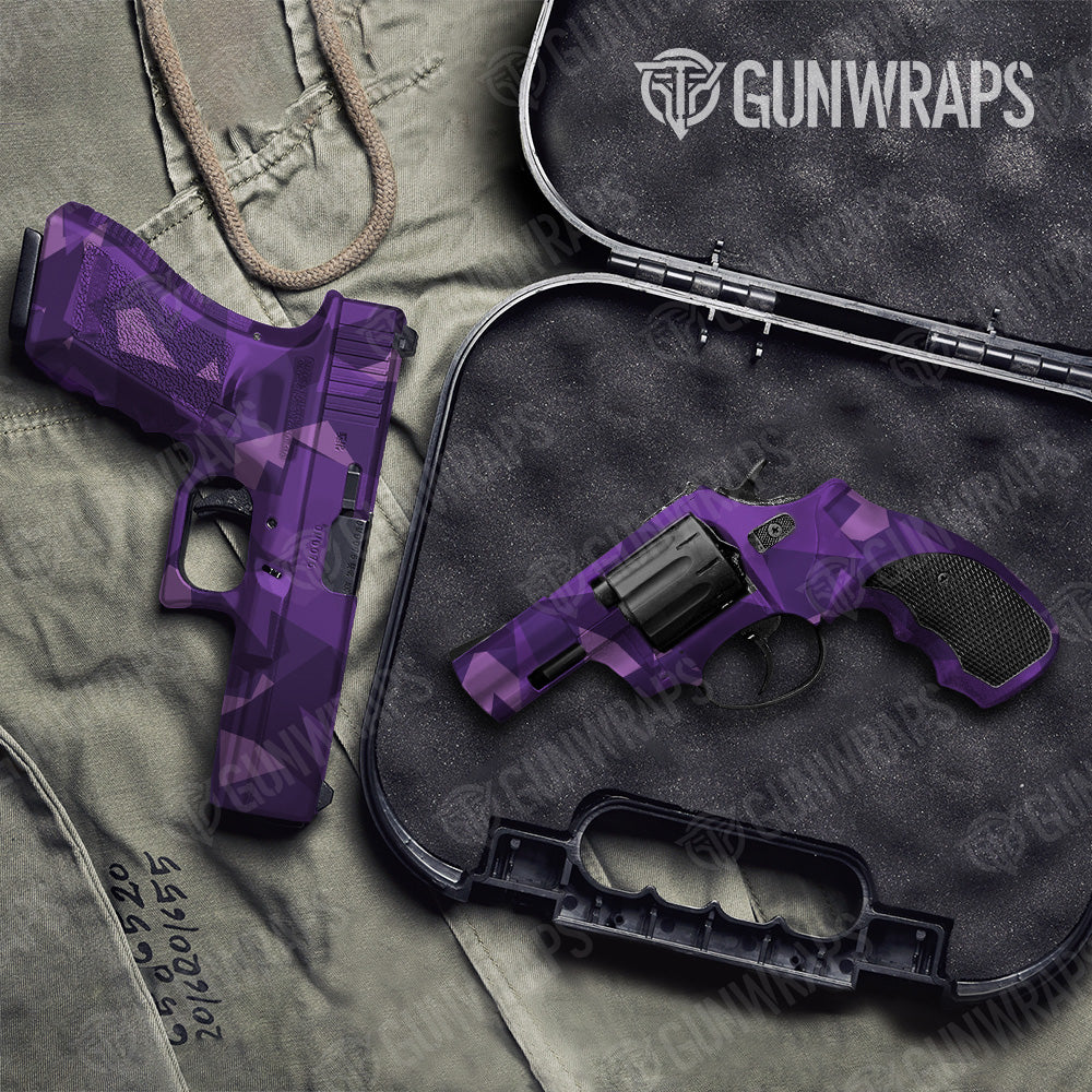Shattered Elite Purple Camo Pistol & Revolver Gun Skin Vinyl Wrap