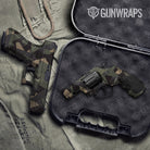 Shattered Militant Charcoal Camo Pistol & Revolver Gun Skin Vinyl Wrap