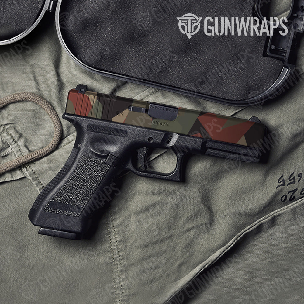 Shattered Militant Copper Camo Pistol Slide Gun Skin Vinyl Wrap