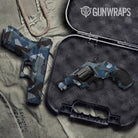 Shattered Navy Camo Pistol & Revolver Gun Skin Vinyl Wrap
