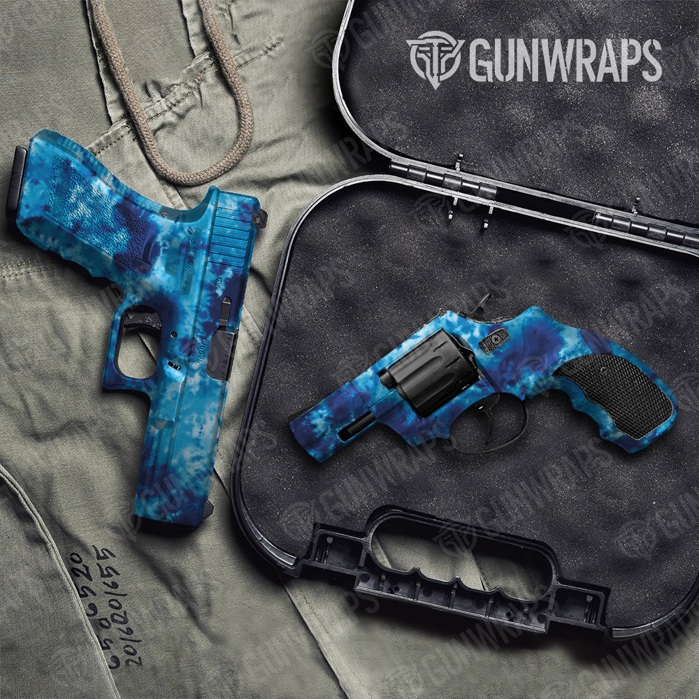 Tie Dye Ocean Breeze Pistol & Revolver Gun Skin Vinyl Wrap